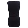 Smallshow Women's Maternity Tank Tops Sleeveless Ruched Pregnancy Clothes Black-Deep