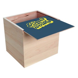 Wooden Box - Know Your Worth Typography Message "Bien Be Self Care Love Health" (10 x 10 x 10 cm)