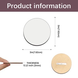 50Pcs Sublimation Buttons Blanks with Pins 3 inch MDF Buttons Pins Sublimation Blanks Christmas for School Projects Sublimation Name Tags Blanks DIY Crafts