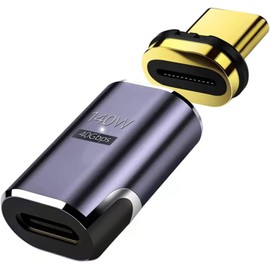 USB C Magnetic Adapter Converter, USB 3.1 40Gbps, 140W PD Fast Charge, 8K 60Hz Video Transmission (1, Black)