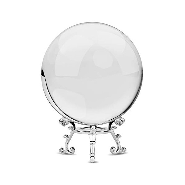 MerryNine 80mm/3.15" Photograph K9 Crystal Ball with Stylish Metallic Stand