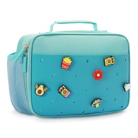 Uxeqtop Kid Insulated Lunch Bag Cute Lunch Box Reusable Lunch Tote for School Picnic Birthday Gifts for Boy(Blue)