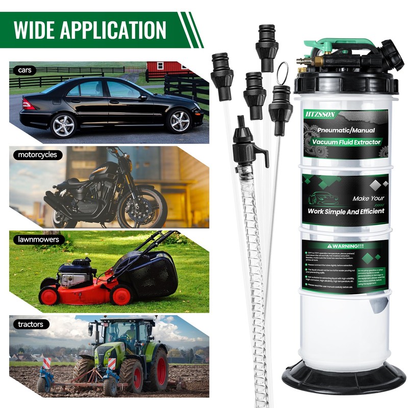 HTZSSON 7.5 L Manual Pneumatic Fluid Extractor, Oil Change Vacuum