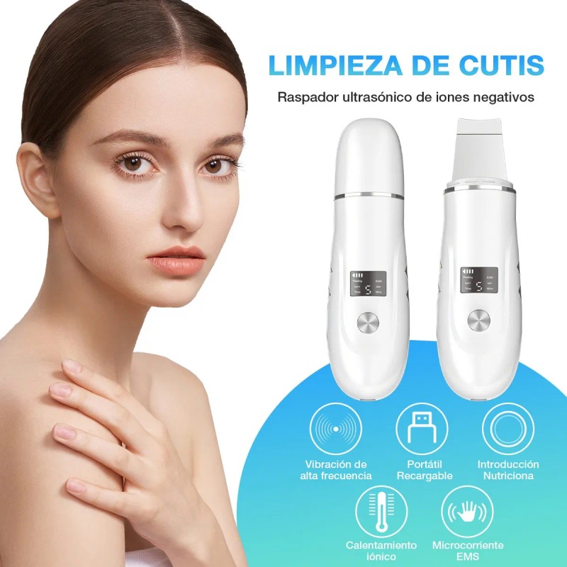Limpiador Ultrasónico Scrubber Facial Skin Peeling Portatil