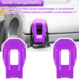 Hood Latch Lock Catch Brackets Cover for 2018-2022 Jeep Wrangler JL JLU Unlimited Sports Freedom Sahara Rubicon Gladiator JT 2-Door & 4-Door Exterior Accessories Decoration (Purple 2PCS)