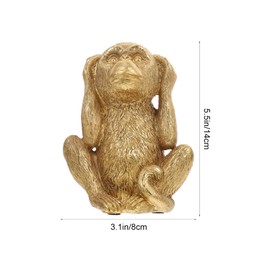 Home Décor 3 Wise Monkeys Statue Resin Gold Monkey Decor Hear No See No Speak No Evil Figurine Home Office Desk Garden Monkey Decoration Golden Home Decoration