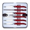 Laguiole Heritage Steak Knife Set; Vibrant Red Handle, 4.5-Inch Serrated