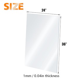 Egofine Egofine Plexiglass Sheets Acrylic Sheets 6 Pack of 24x36 0.04 Thick Clear Plastic Cast Transparent Plexi Glass for Crafting Projects, Replacement Picture Frame Glass, DIY Display, Easy to Cut