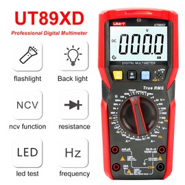 UT89XD Digital Multimeter True RMS AC DC Voltage Current Tester NCV Diode Temperature Triode Capacitance Meter (UT89XD)