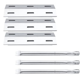 Hisencn Replacement Parts for Ducane 3100, 3200, 3400, 4100, 4200, 30400040, 30400042, 30400041, 30400046, Stainless Steel Burner Tube & Heat Plate for Ducane 3-Burner Gas Grill Replacement Parts