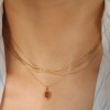 Rosewood and co 18K Gold Plated Red Ruby Pendant Necklace,