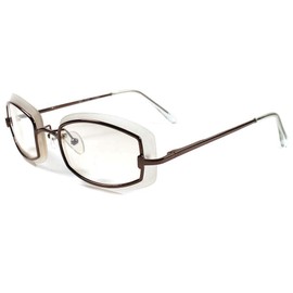 Vintage Rare 70s Funky Rectangle Frame Clear w/Tint Lens Sunglasses