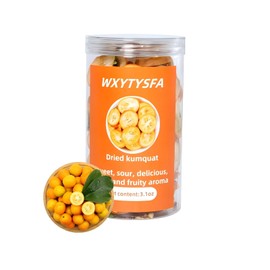 Dried kumquat slices, kumquats, fresh kumquats, citrus, great for cocktails and snacks or drink toppings, 3.17 oz/90 grams