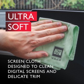 Autoglym Glass and Screen Cloths, 3x Lint Free Glass Cleaning Cloths, For Exterior And Interior Glass And Screens, Soft Microfibre, Car Cleaning Cloths, Window Cleaning Cloths
