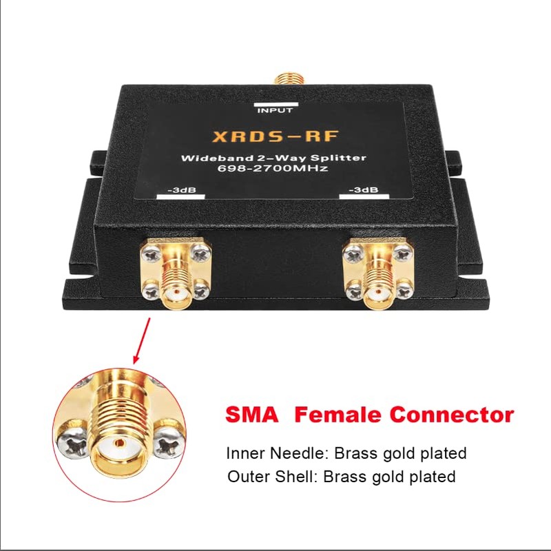 Wide-Band 2 Way Splitter-3dB SMA Female-50 Ohm Cellular Signal Splitter