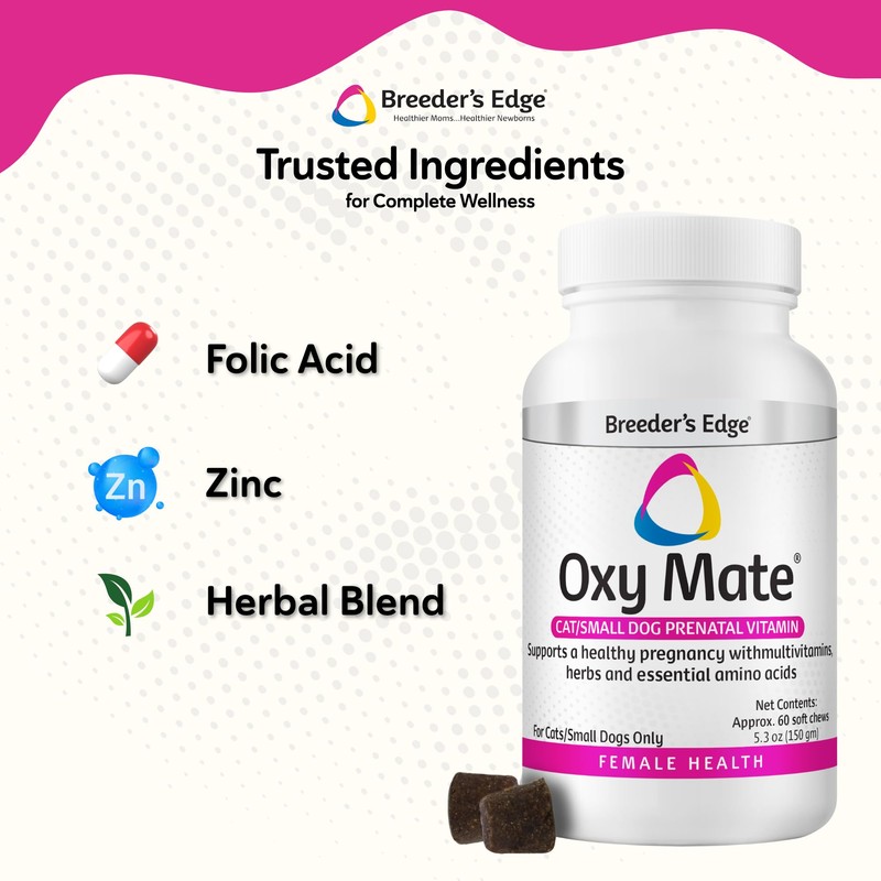 Breeder's Edge Oxy Mate Dog & Cat Prenatal Vitamins, Comprehensive
