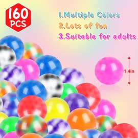 BESNEL 160 Pack Stress Balls for Adults, Bulk Squishy Ball, Stress Balls Set, Anti-Anxiety and Fidget Balls to Relax, Prize Box, Party Favors, Birthday Gifts, Goodie Bag Stuffers