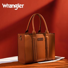 × Wrangler Tote Bag for Women Shoulder Purse Handbag with Zipper Crossbody Bag WG70-8317-BR