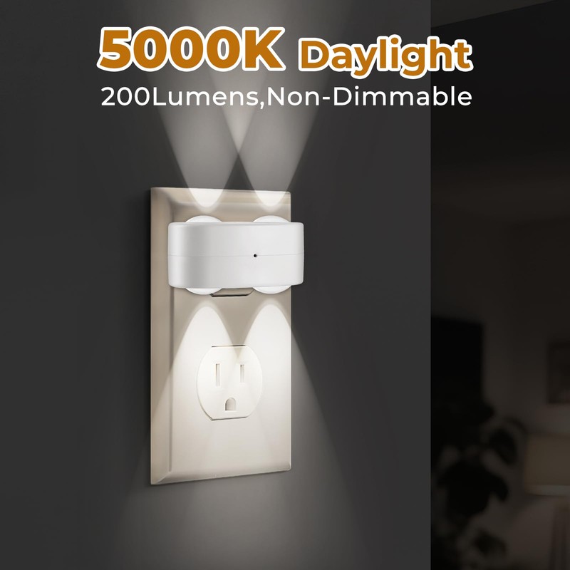 SETEN 4 Pack Night Light, Plug-in Wall NightLights with Rotatable,