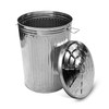 Plexon Metal Trash Can with Lid Outdoor 20 Gallon Galvanized