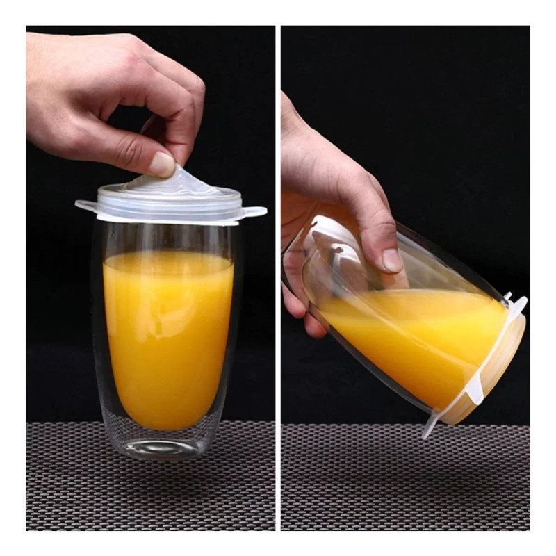 Universo en Linea Tapas Extensible De Silicona Flexible Hermética Set