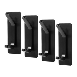 Richni 4X Adhesive Hooks Heavy Duty Wall Hooks Waterproof Stainless Steel Sticky Hooks for Hanging Coat Robe Towels Rack Stick Bathroom Kitchen Home Black
