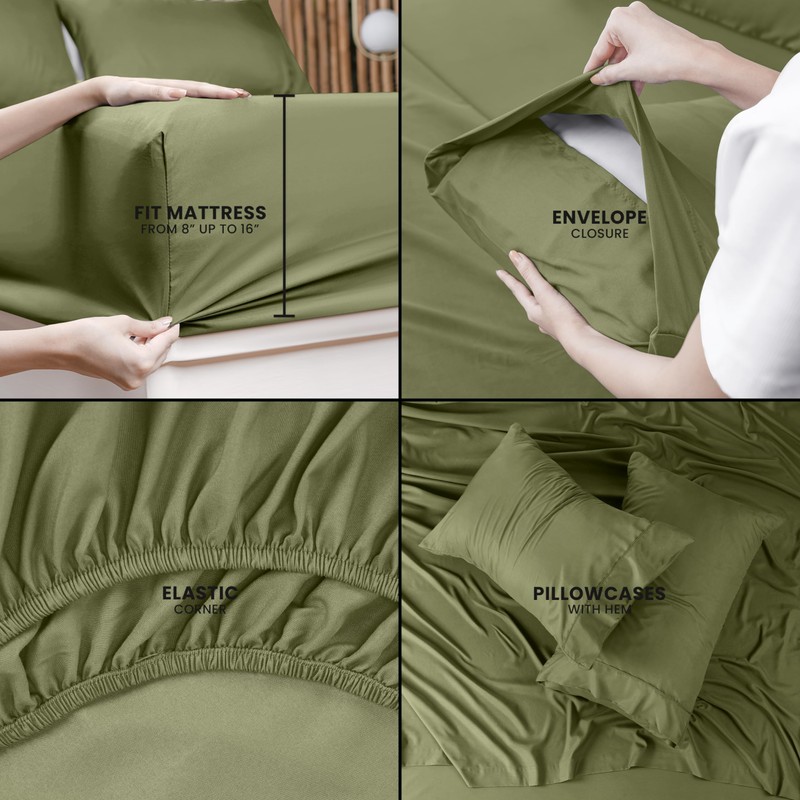 Utopia Bedding Queen Sheet Set – 4 Piece Bed Sheets