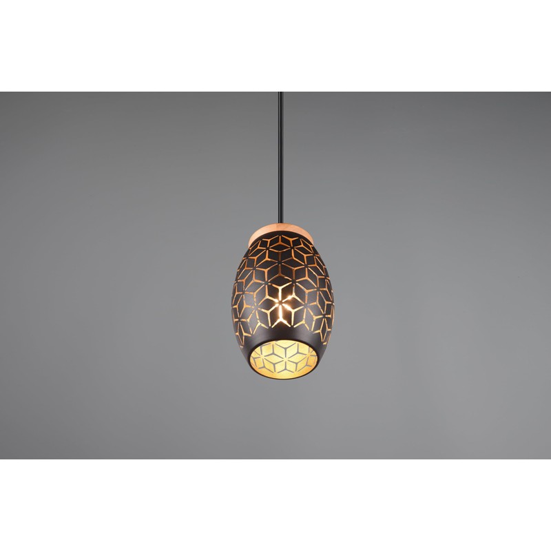 Reality Leuchten Bidar R31571080 Pendant Light Metal Black Matte /
