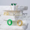 Simple Solid Dome Gemstone Eternity Stackable Dyed Green Jade Band
