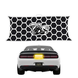 2015+ Challenger Taillight Center Divider Decal - Honeycomb Design, 1st Layer Single Color Design - Angry BEE Logo (Signal Yellow)