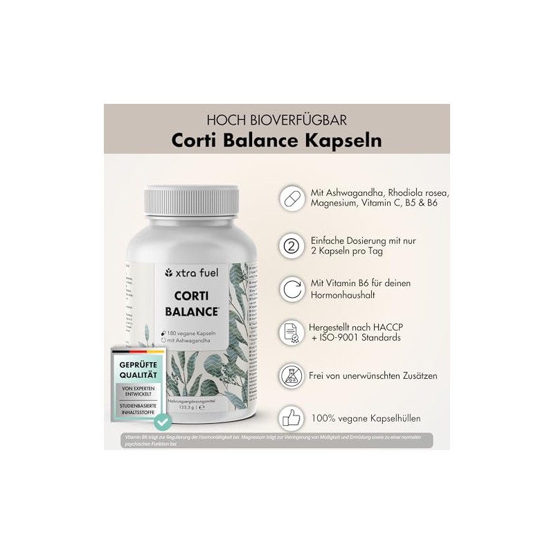 Corti Balance - 180 Vegan Capsules for Stress Relief