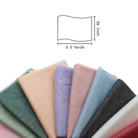 Glitter Tulle Fabric 56 Inch by 5.5 Yards Fabric Tulle Bolt for Wedding Christmas Decorations DIY White Tutu Baby Shower Table Skirt Ceiling Decor Birthday Party Craft Supplies-Pink