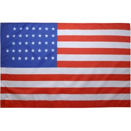 AZ FLAG United States 1867-1877 37 Stars Flag 3' x 5' for a Pole - USA - American Historic Flags 90 x 150 cm - Banner 3x5 ft with Hole