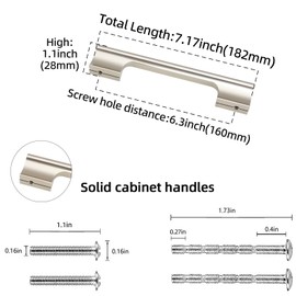 POVEFONK 10 Pack 6-1/4 Inch Champagne Bronze Kitchen Cabinet Handles Cabinet Pulls Gold Drawer Pulls Kitchen Cabinet Hardware Dresser Handles