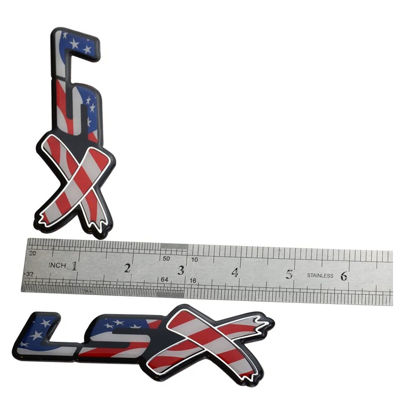 dgea Chrome Red LSX Fender Emblem Decal Badge Nameplate Letter