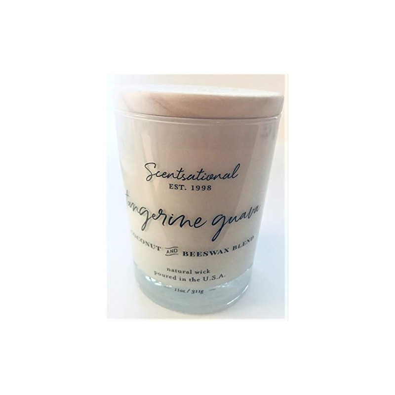 Natural Coconut + Beeswax Scented Candle Tangerine Guava White Jar