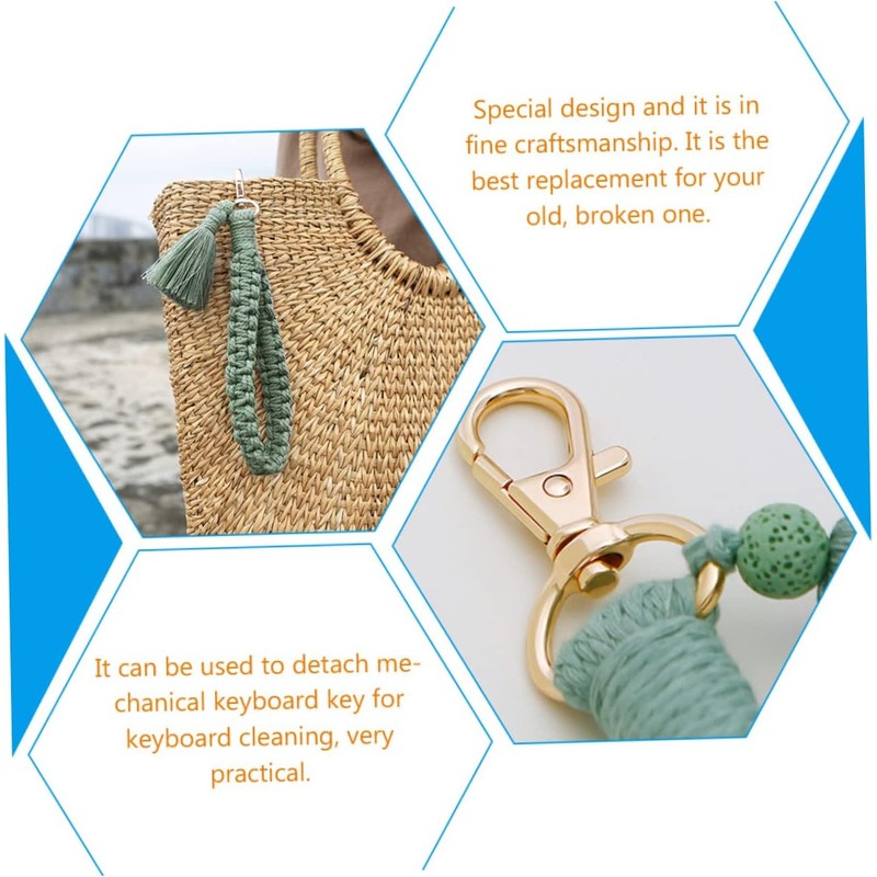 Llaveros De Macramé Para Mujer Pulsera De Muñeca Con Accesorio