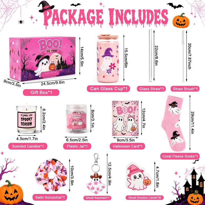 ONEHAUS Boo Basket Stuffers for Women 12 Pcs Halloween Spooky