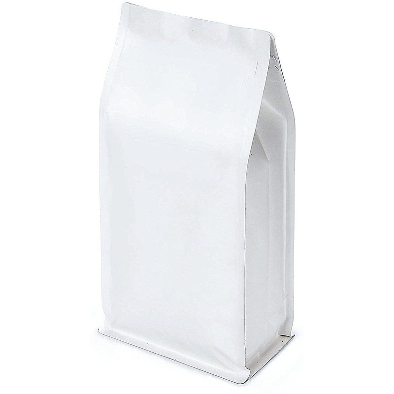 White Kraft Paper Stand Up Coffee Bag/Flat Bottom Coffee Pouch