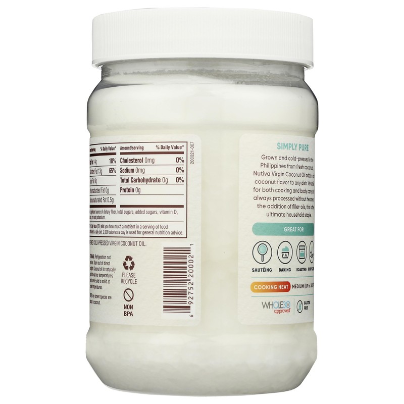 Nutiva Coconut Oil Organic Extra Virgin, 54 Oz