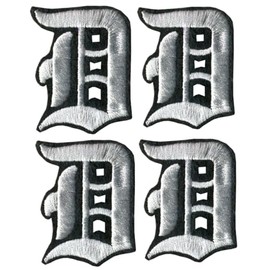 ZPDNURZL 2 Inch Height Gothic Iron on or Sew on Letters D Patch for Clothing A-Z 26 Letter Patches Goth 4 Piece Iron on Patches (White Grey D)