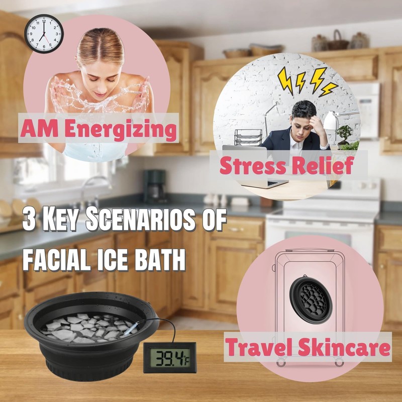 Face Bowl for Ice Bath, Portable ice face Bowl for