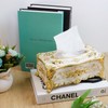 Tsnamay 9.45"x5.43"x3.94" Luxurious Rose Tissue Box with Imitation Diamonds, Embossed