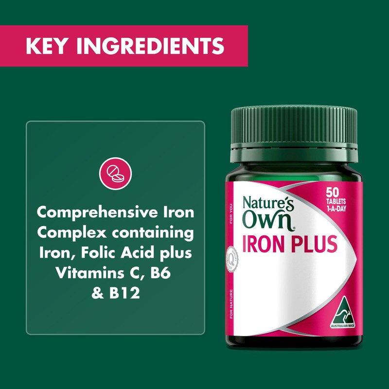 Nature's Own Iron Plus with Folic Acid, Vitamins C, B6,