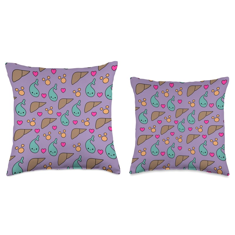 Cute gallbladder liver ultrasound pattern Throw Pillow