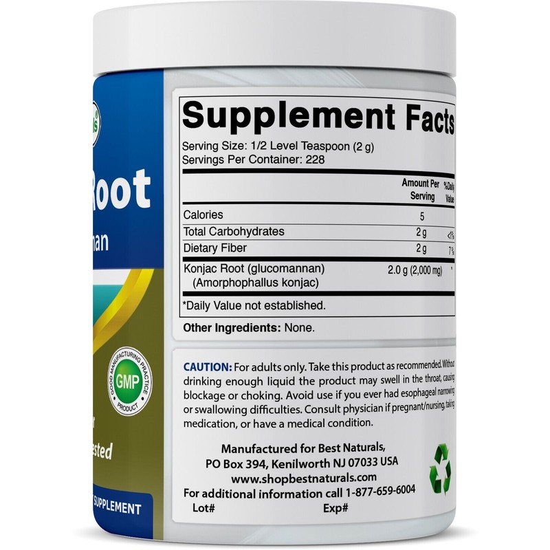 Konjac Foods 2 Pack Best Naturals Konjac Root Glucomannan1 Lb