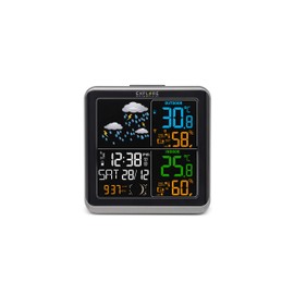 Explore Scientific WSH4008C Wireless Weather Station, Barometer with Weather Forecast with 6 Symbols, Temperature/Humidity INT/EXT, 1 Sensor, Black