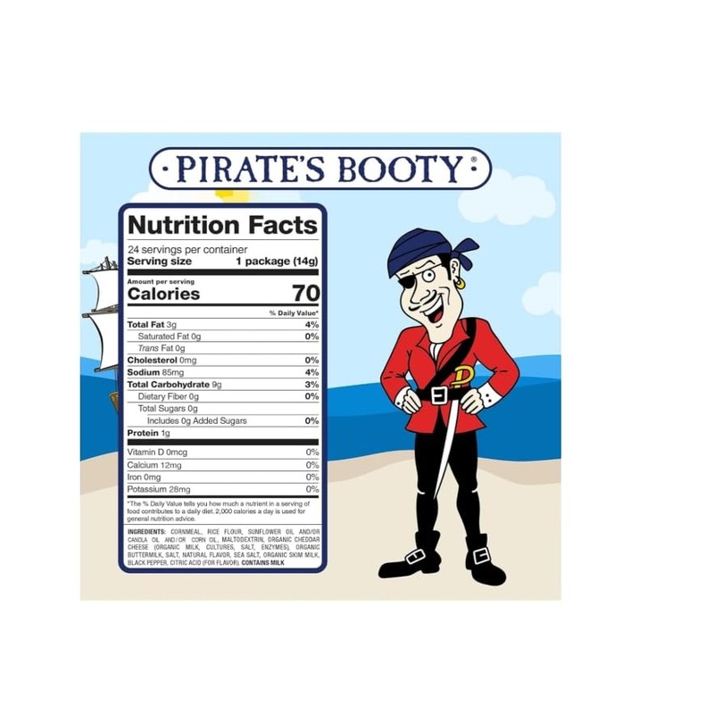 Bulk-Pirate Booty White Cheddar Rice and Corn Puffs Snacks, 40