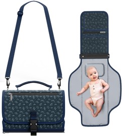 Portable Changing Pad with Shoulder Strap - Detachable Travel Changing Pad with Head Pillow, Lightweight & Waterproof Portable Diaper Changing Pad for Baby Shower Gifts
