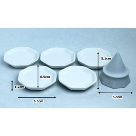 Moa Feteli Naruto Uzushio Purifying Salt 14.1 oz (400 g), Set of 5 Octagonal Plates